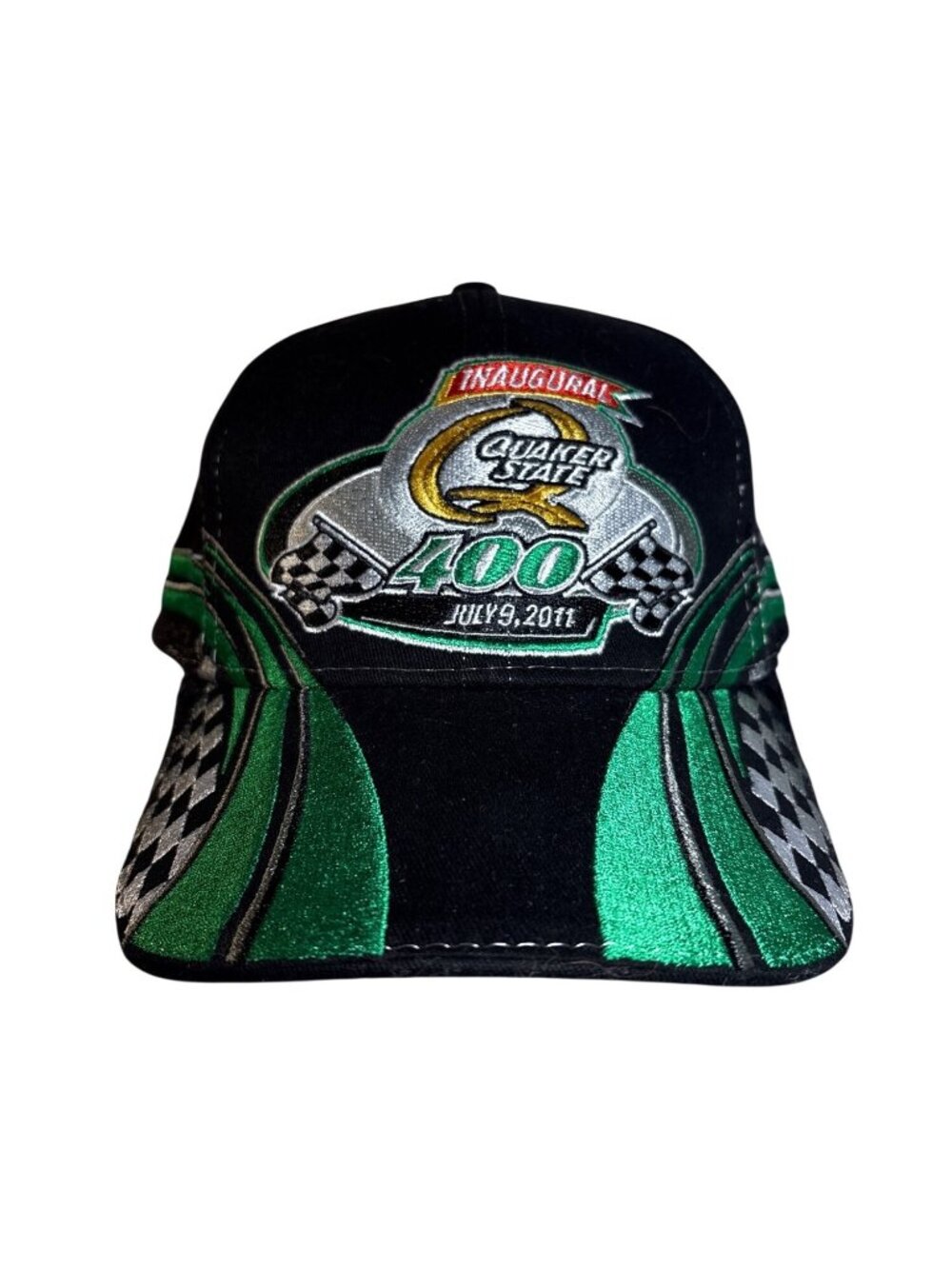 Quaker State 400 Kentucky Speedway Inaugural Hat July 9 2011 Black Green SMI EUC